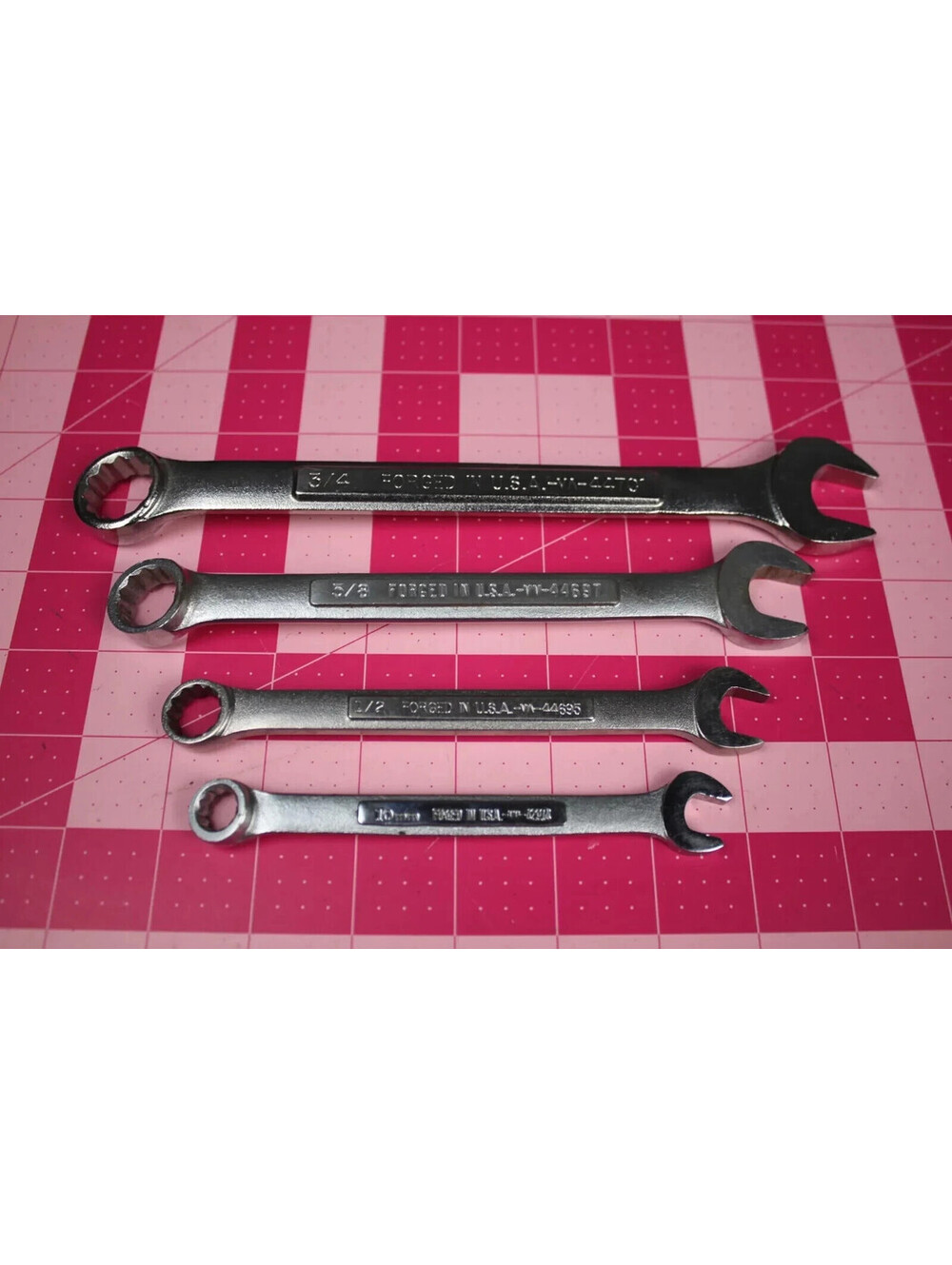 VINTAGE 4PC Craftsman USA Wrench Lot Set VV 3/4 5/8 1/2 10mm Good Condition